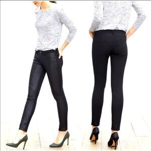 Banana Republic Sloan Black  Faux Leather Cigarette Panel Jeans Size 2